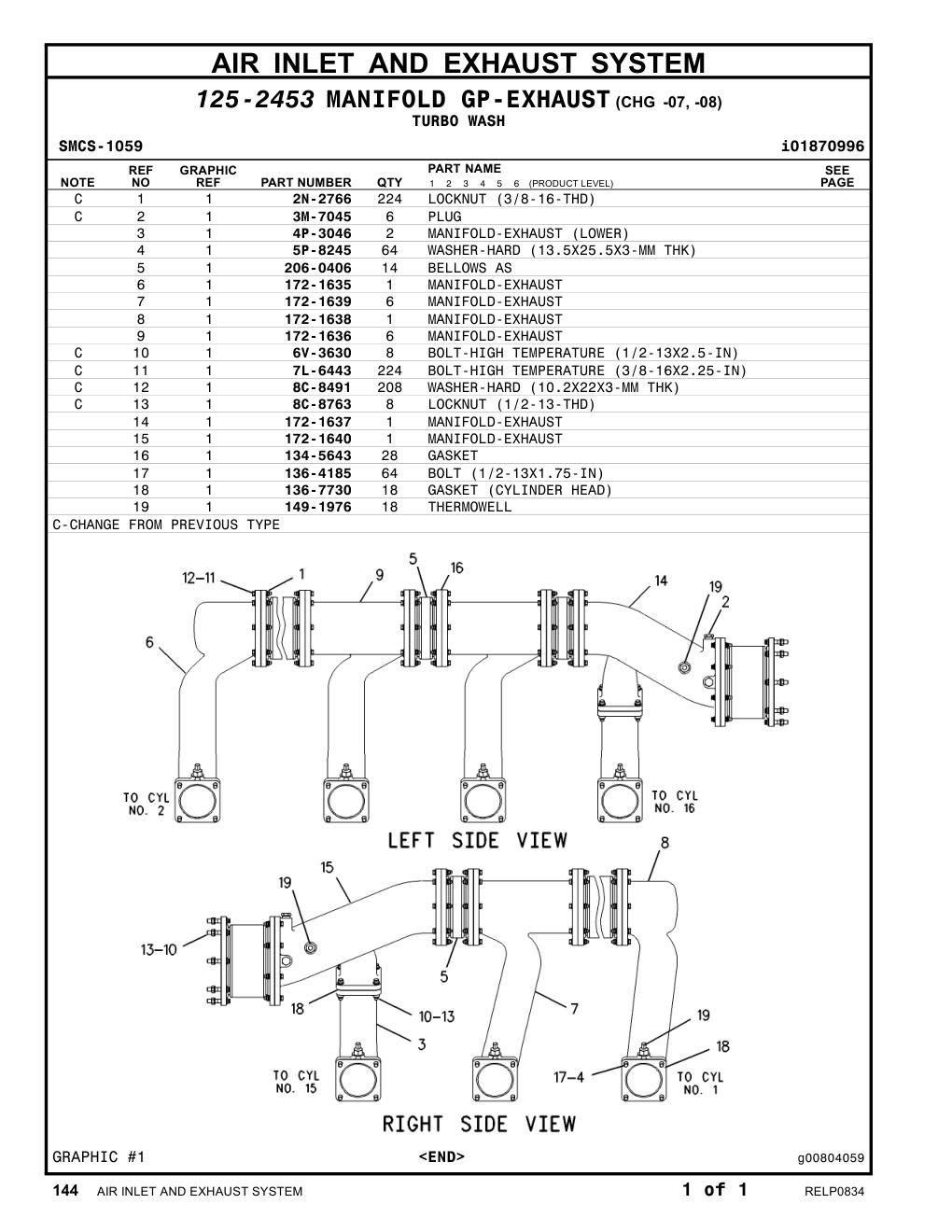4P-3046 MANIFOLD-EXHAUST(LOWER) CAT parts manual diagram