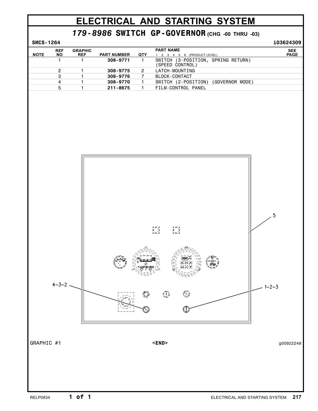 308-9770 SWITCH (2-POSITION) CAT parts manual diagram