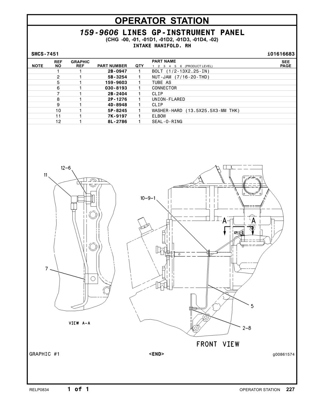 159-9603 TUBE AS CAT parts manual diagram
