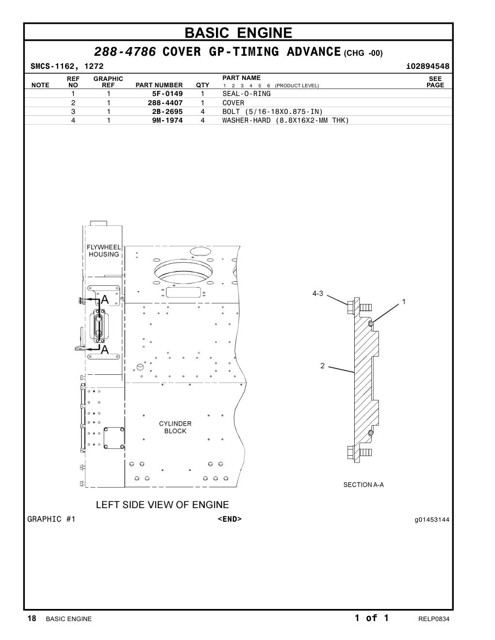 288-4407 COVER CAT parts manual diagram