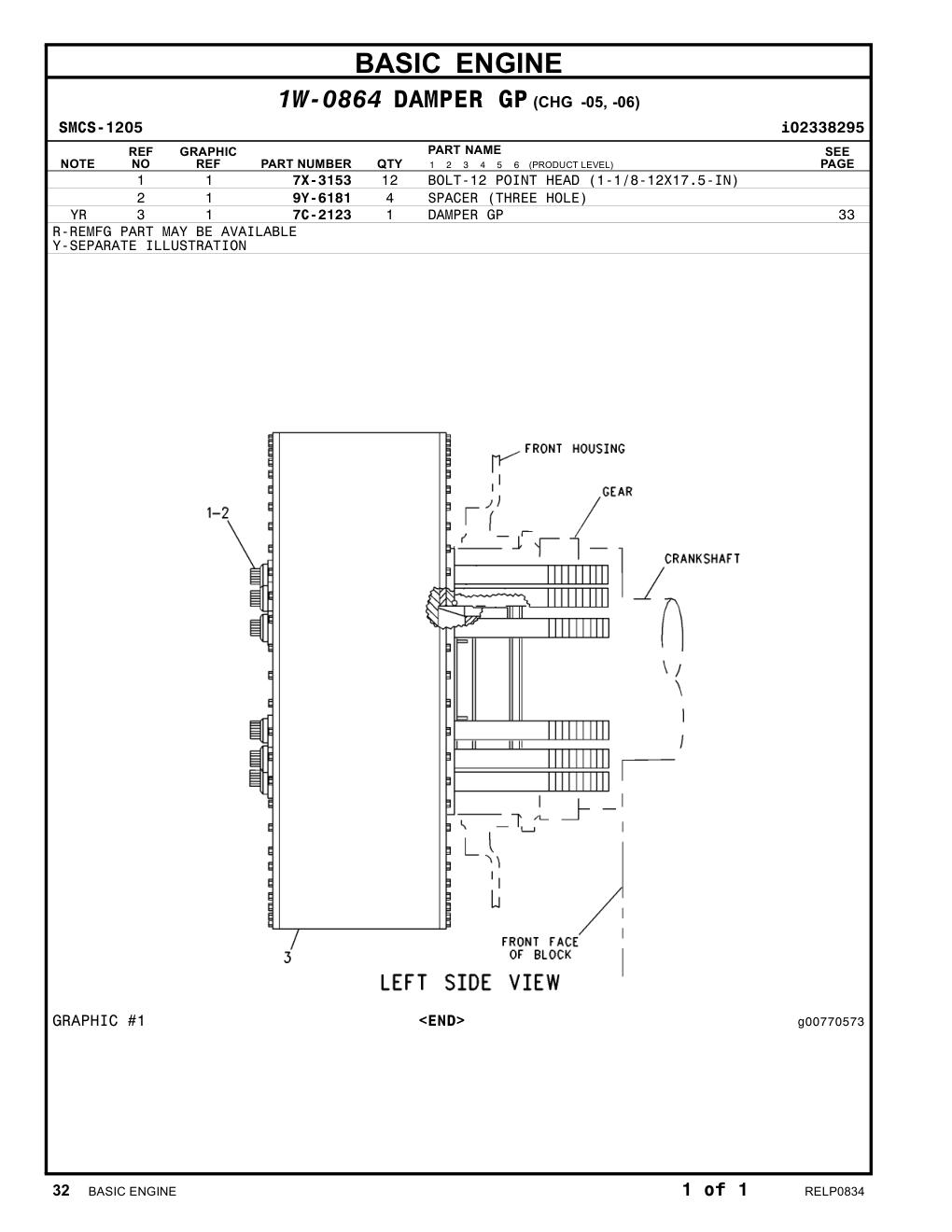 9Y-6181 SPACER CAT parts manual diagram