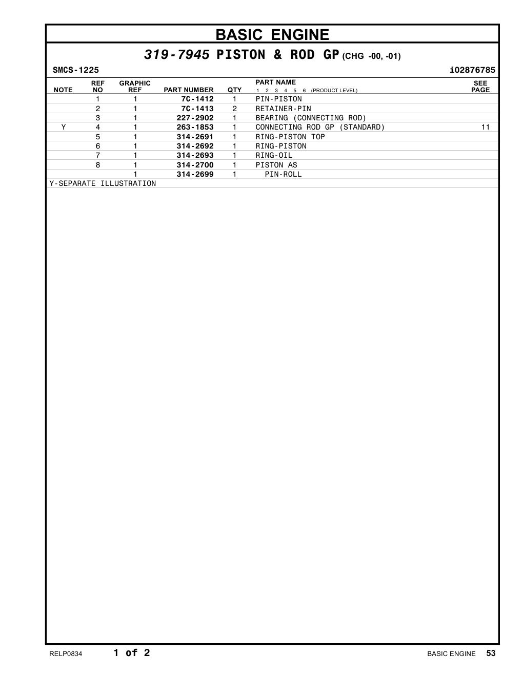 263-1853 CONNECTING ROD GP (STANDARD) CAT parts manual diagram