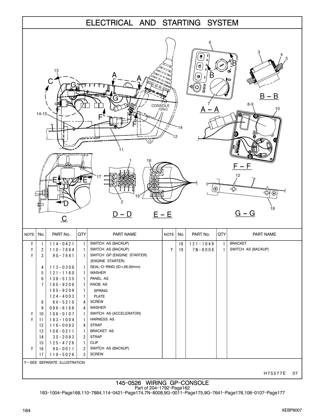 9G-0011 SWITCH AS (BACKUP) CAT parts manual diagram