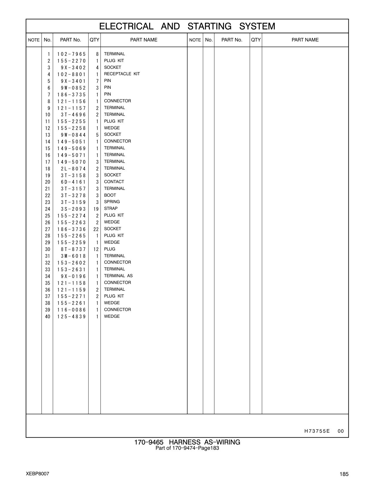 3T-3159 SPRING CAT parts manual diagram