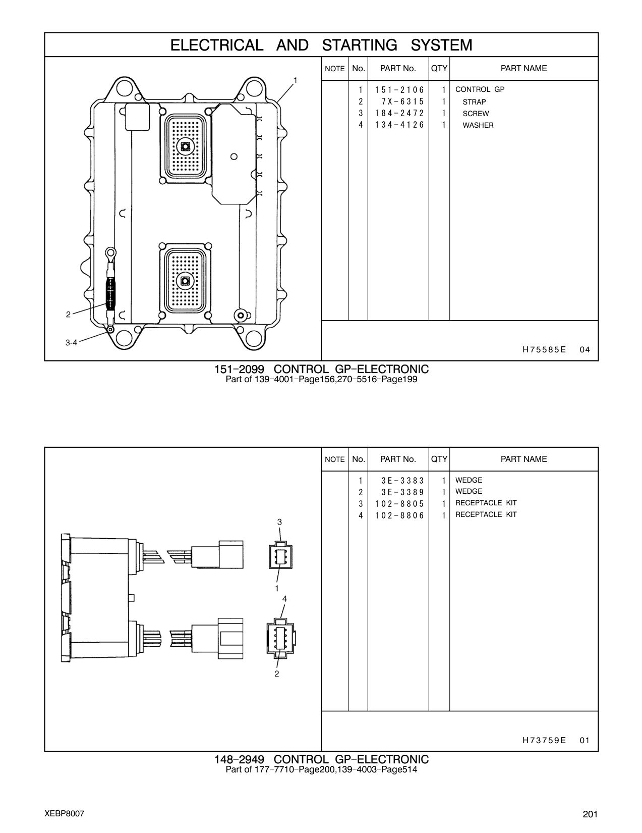 151-2106 CONTROL GP CAT parts manual diagram