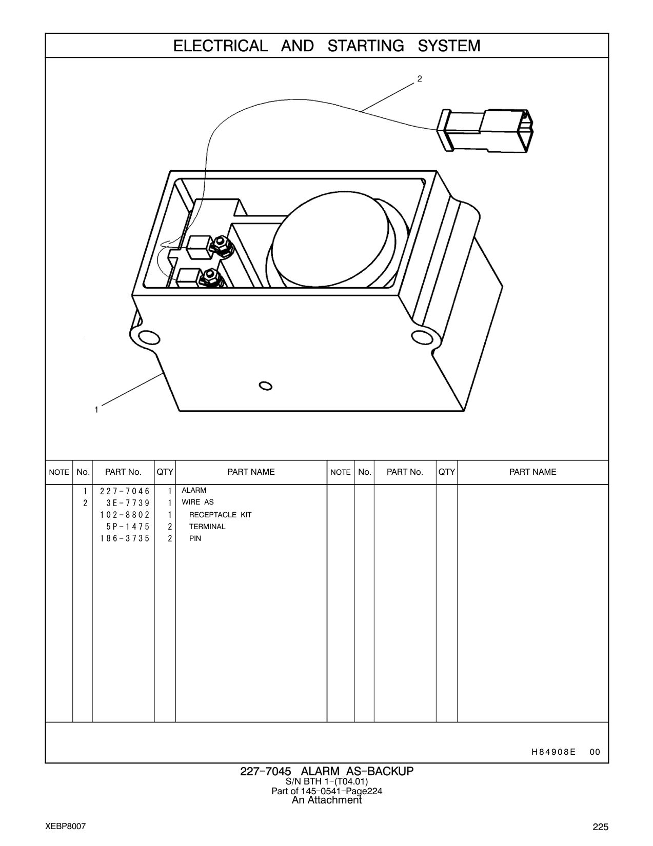 227-7046 ALARM CAT parts manual diagram