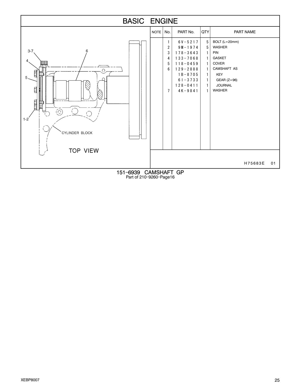 178-3643 PIN CAT parts manual diagram