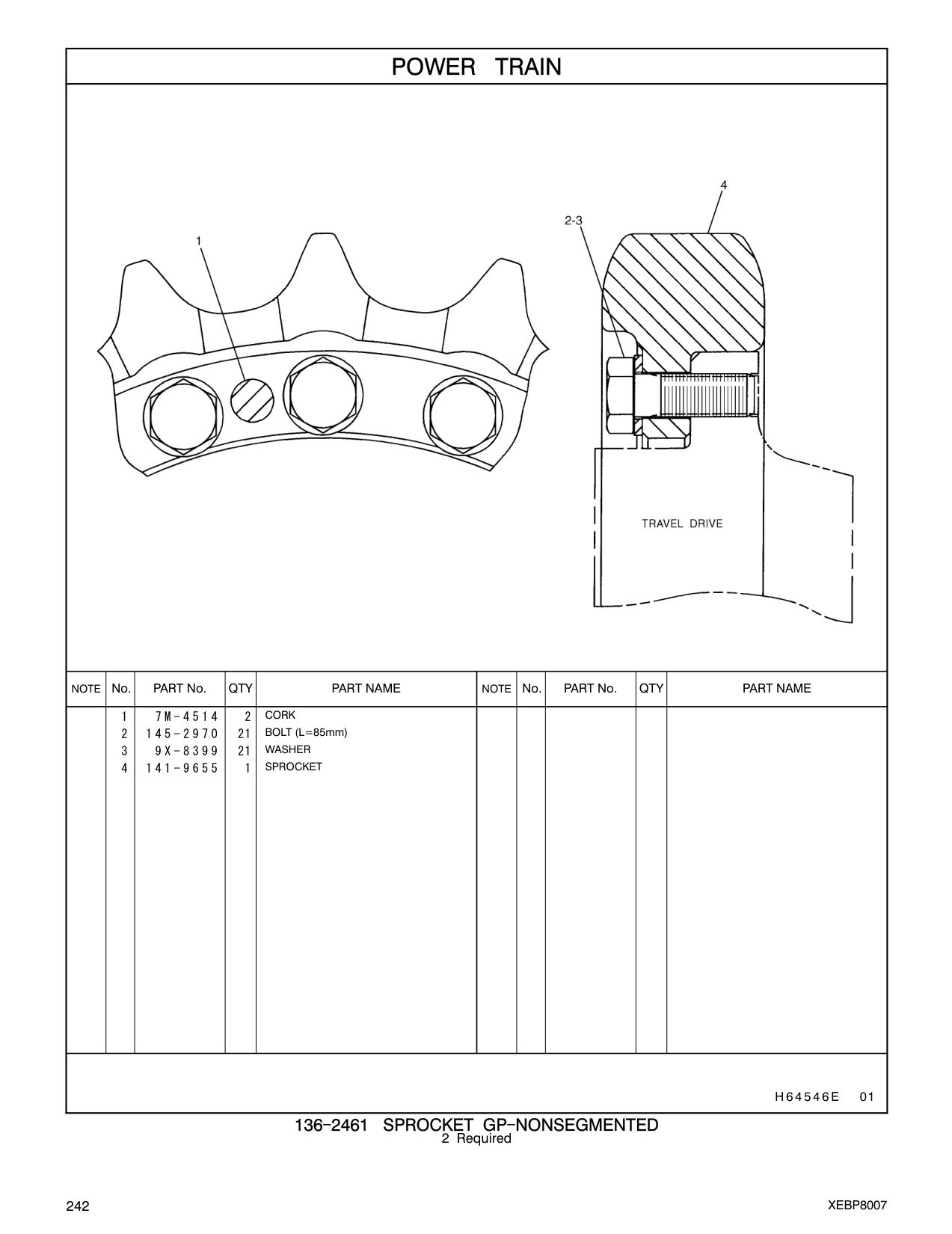 141-9655 SPROCKET CAT parts manual diagram