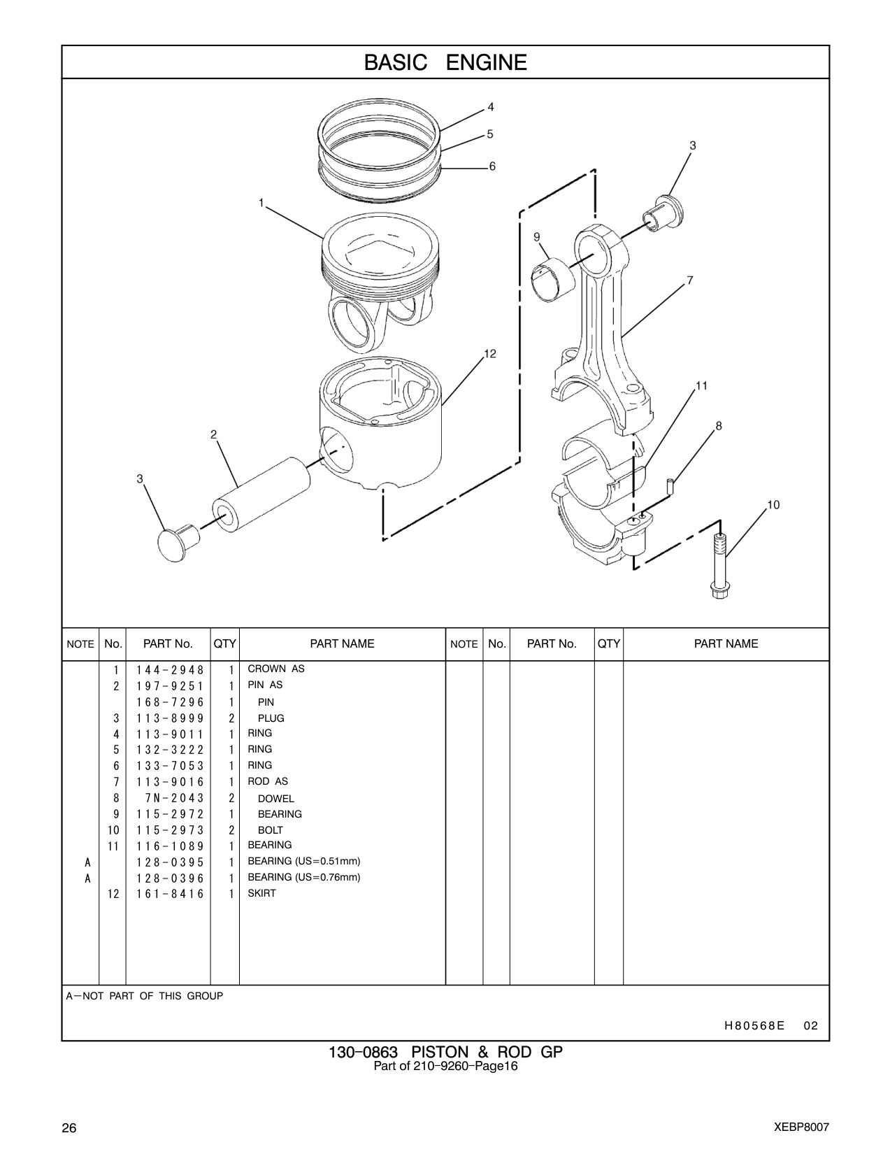 115-2972 BEARING CAT parts manual diagram