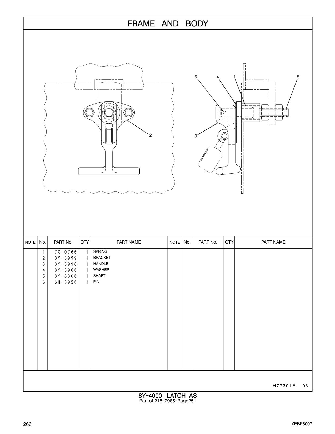 8Y-8306 SHAFT CAT parts manual diagram