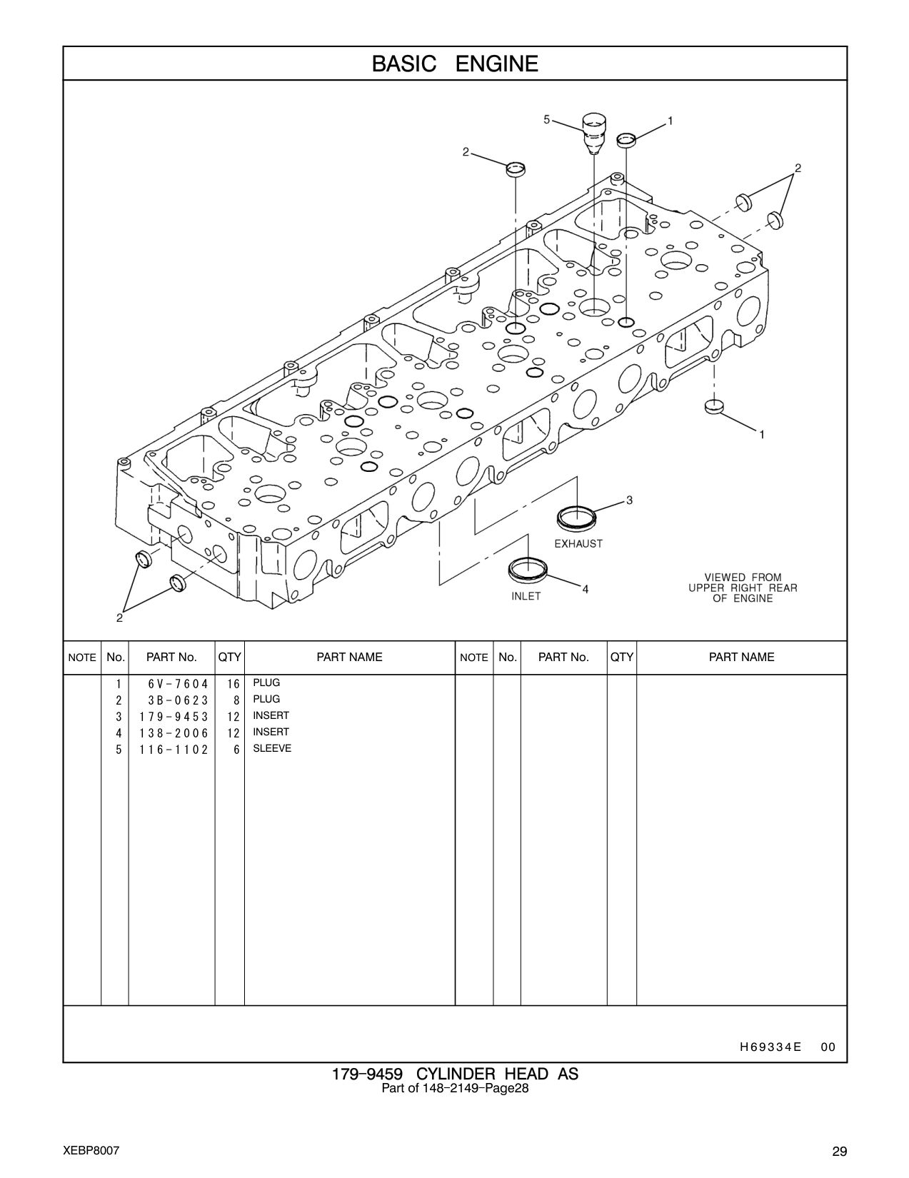 179-9453 INSERT CAT parts manual diagram