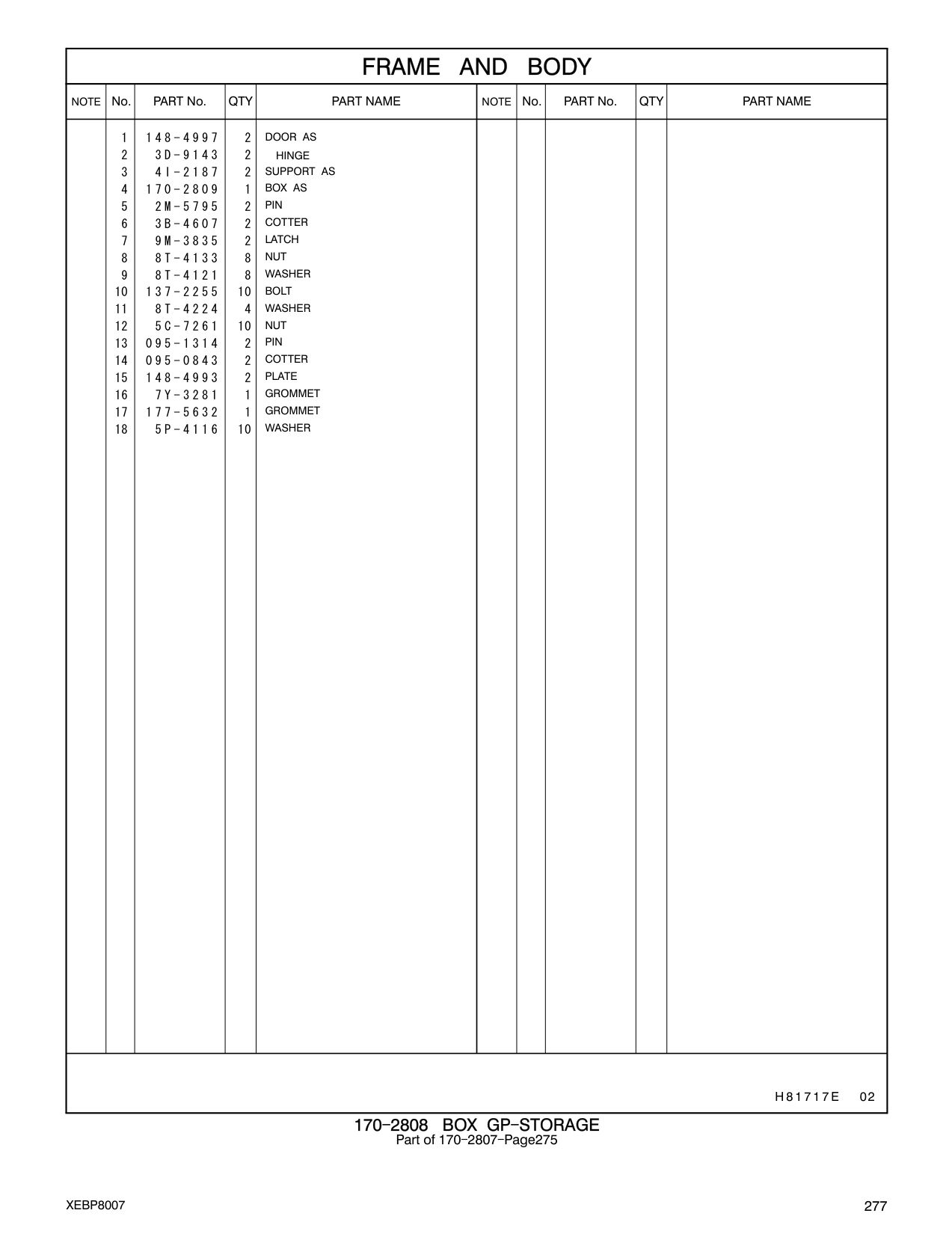 2M-5795 PIN CAT parts manual diagram