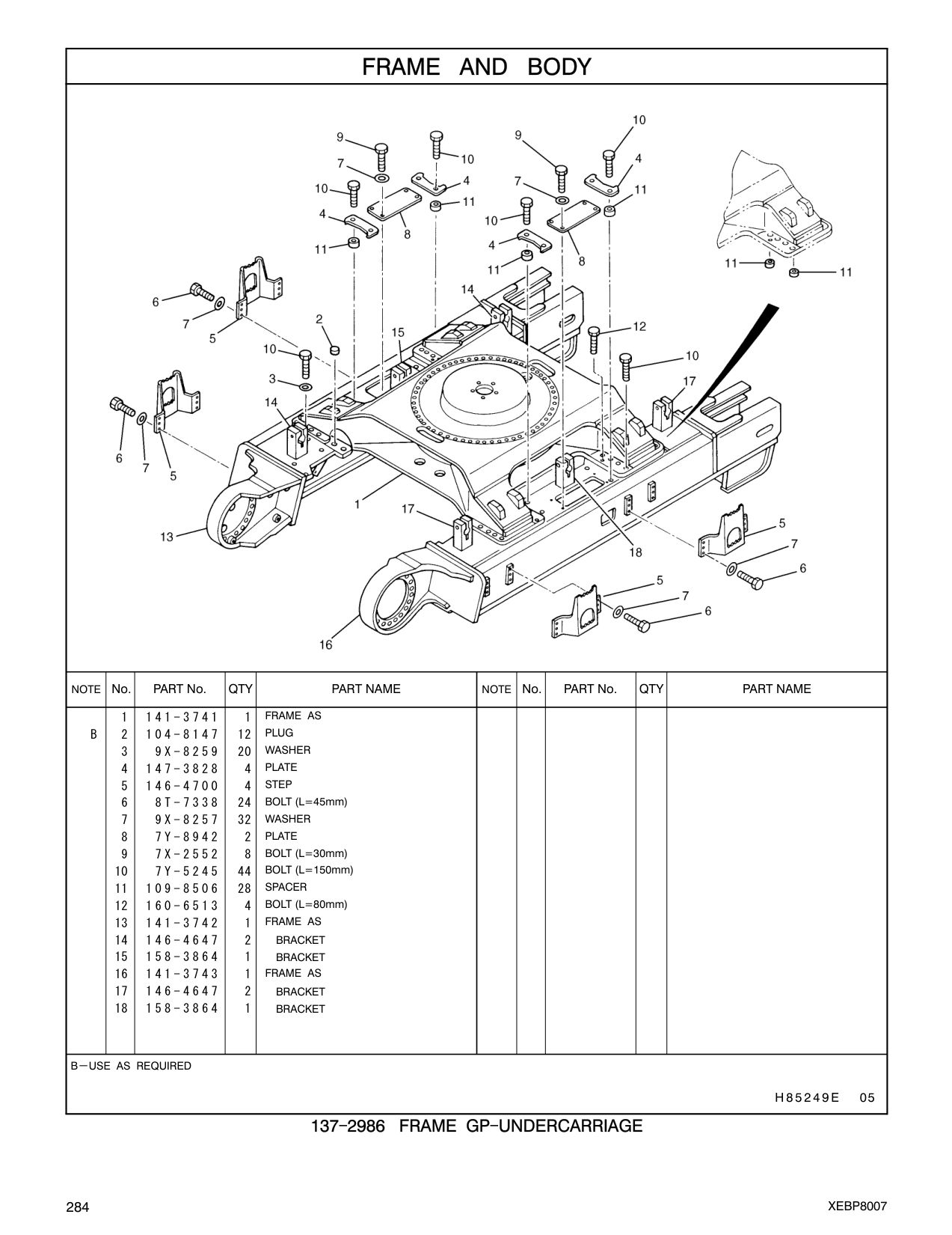 141-3743 FRAME AS CAT parts manual diagram