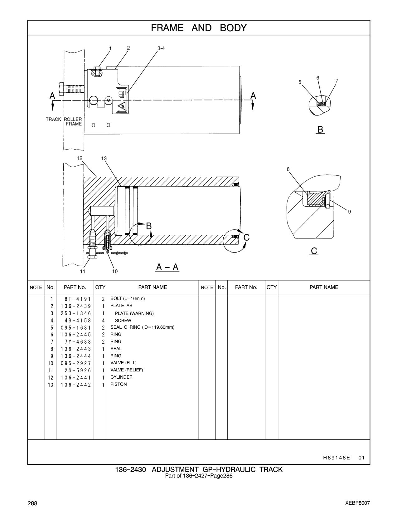 7Y-4633 RING CAT parts manual diagram