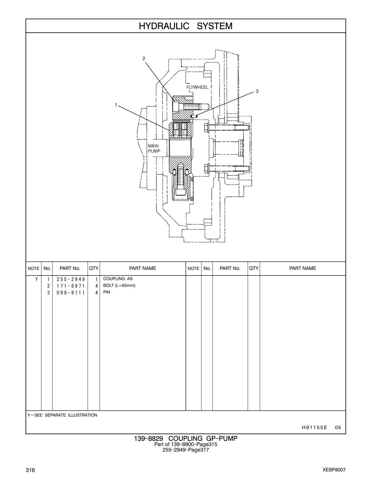 255-2949 COUPLING AS CAT parts manual diagram
