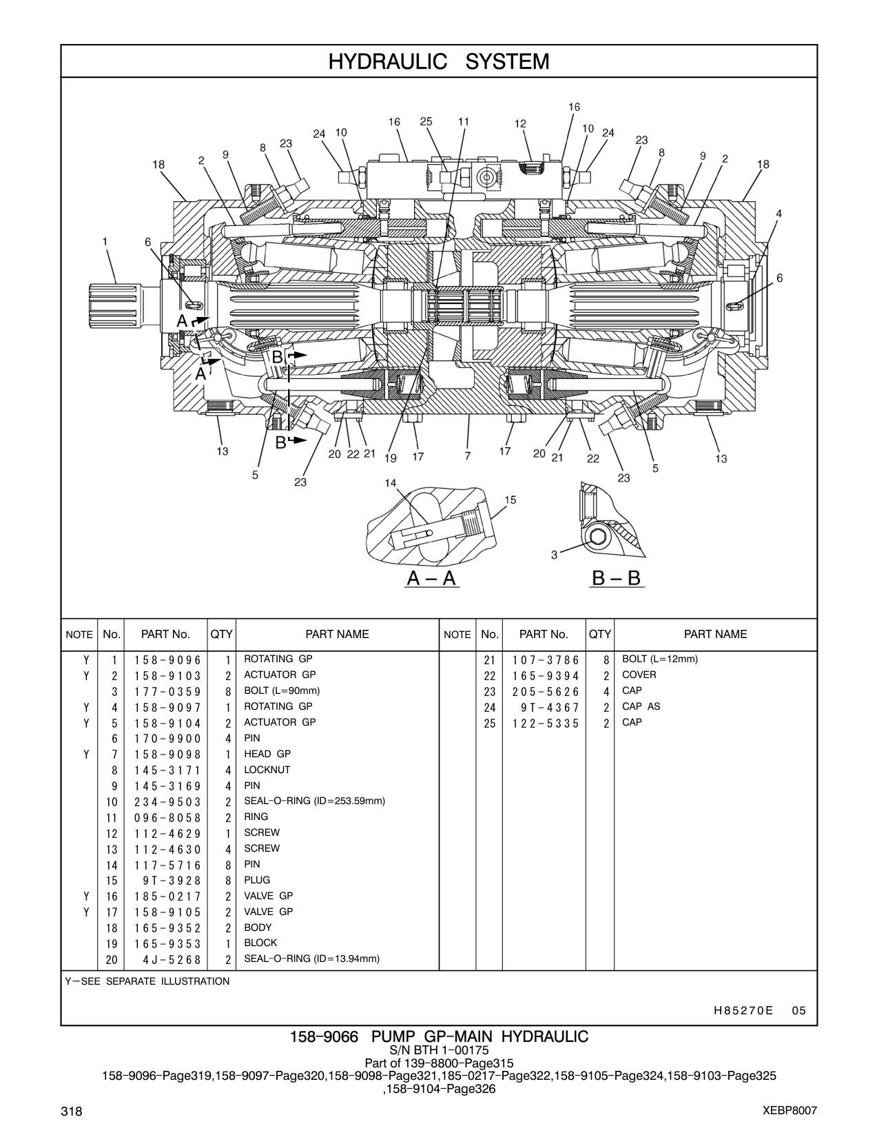 234-9503 SEAL-O-RING (ID=253.59mm) CAT parts manual diagram