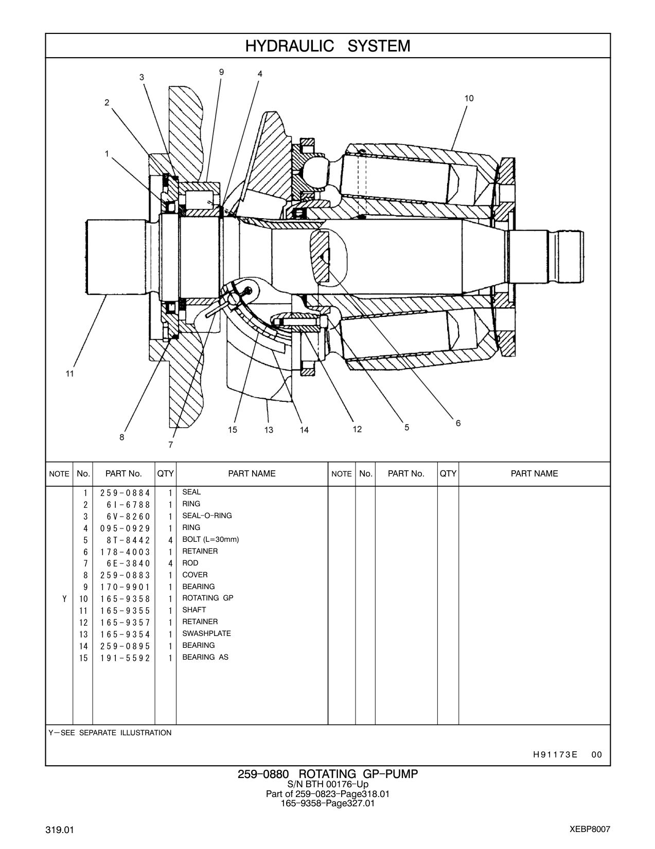 259-0884 SEAL CAT parts manual diagram