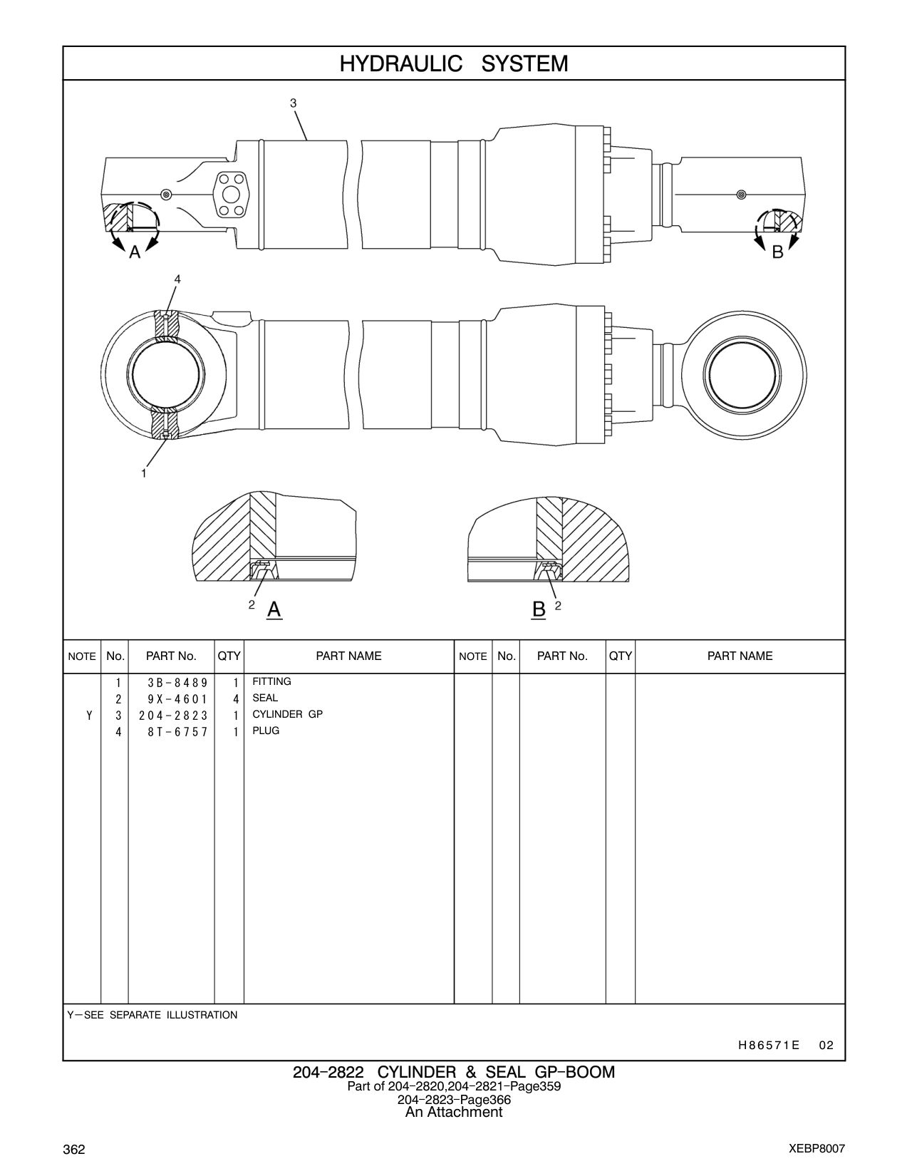 9X-4601 SEAL CAT parts manual diagram