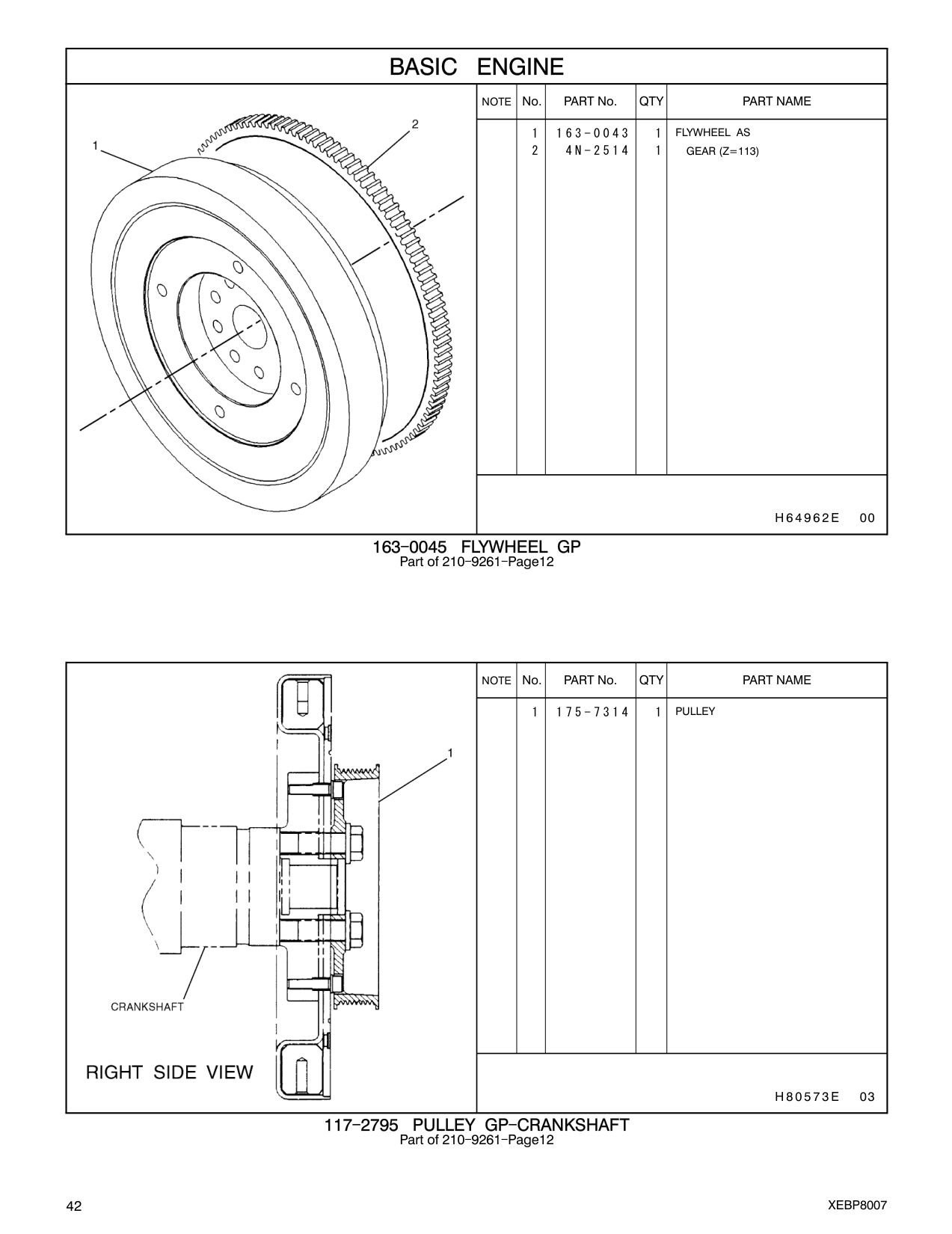 175-7314 PULLEY CAT parts manual diagram