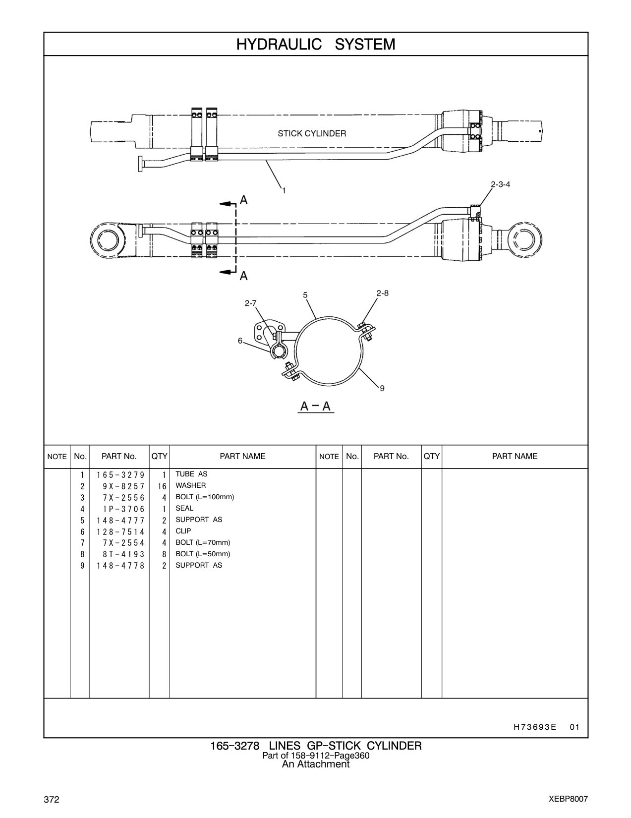 165-3279 TUBE AS CAT parts manual diagram