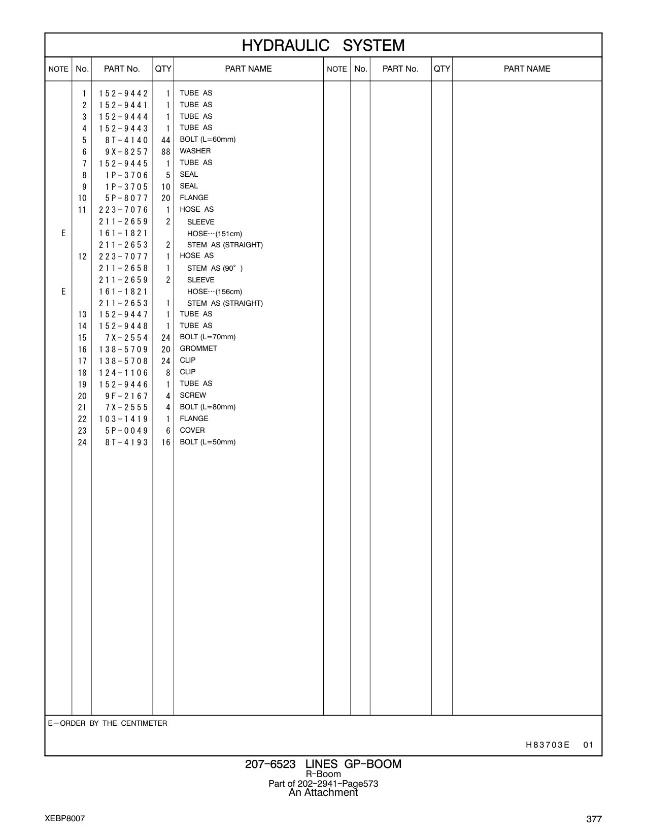 152-9444 TUBE AS CAT parts manual diagram