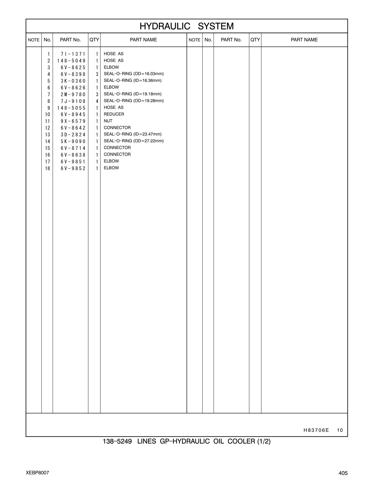 9X-6579 NUT CAT parts manual diagram