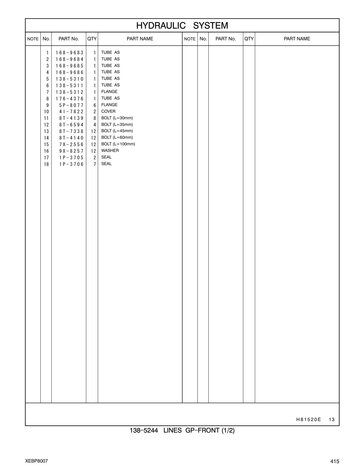 168-9683 TUBE AS CAT parts manual diagram
