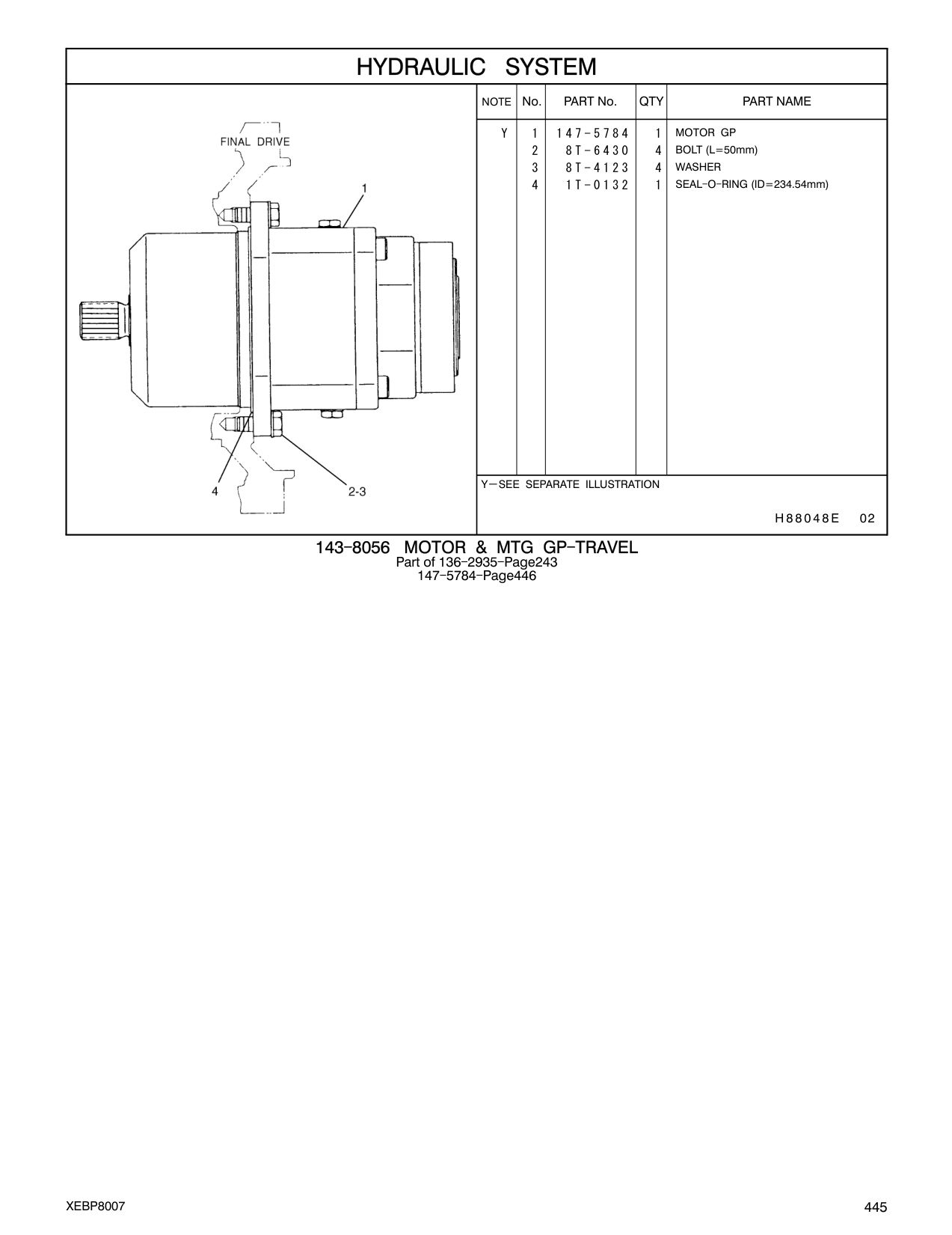 147-5784 MOTOR GP CAT parts manual diagram