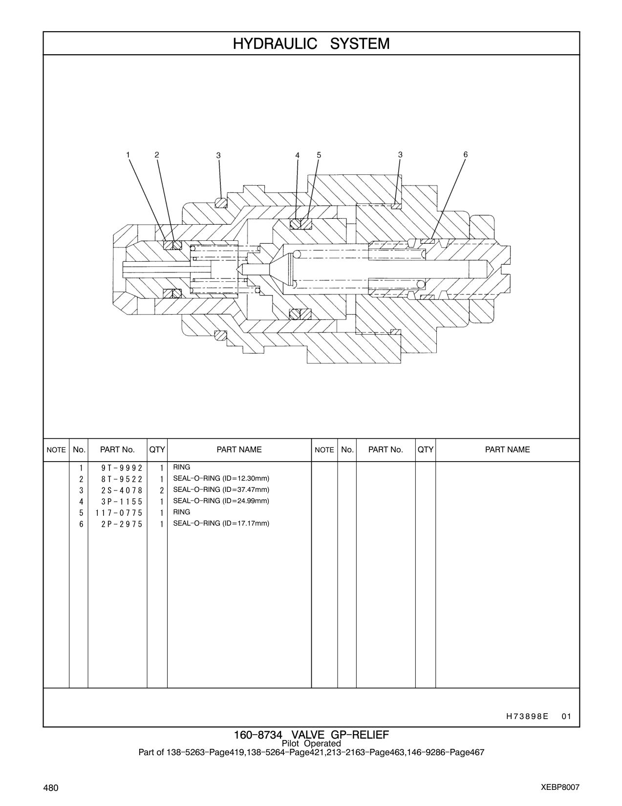 8T-9522 SEAL-O-RING (ID=12.30mm) CAT parts manual diagram