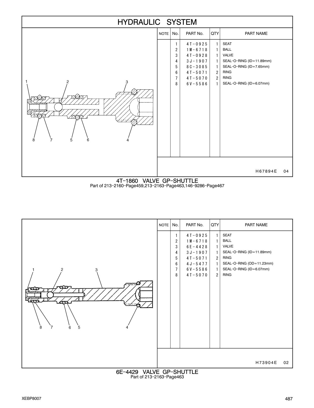 6V-5586 SEAL-O-RING (ID=6.07mm) CAT parts manual diagram