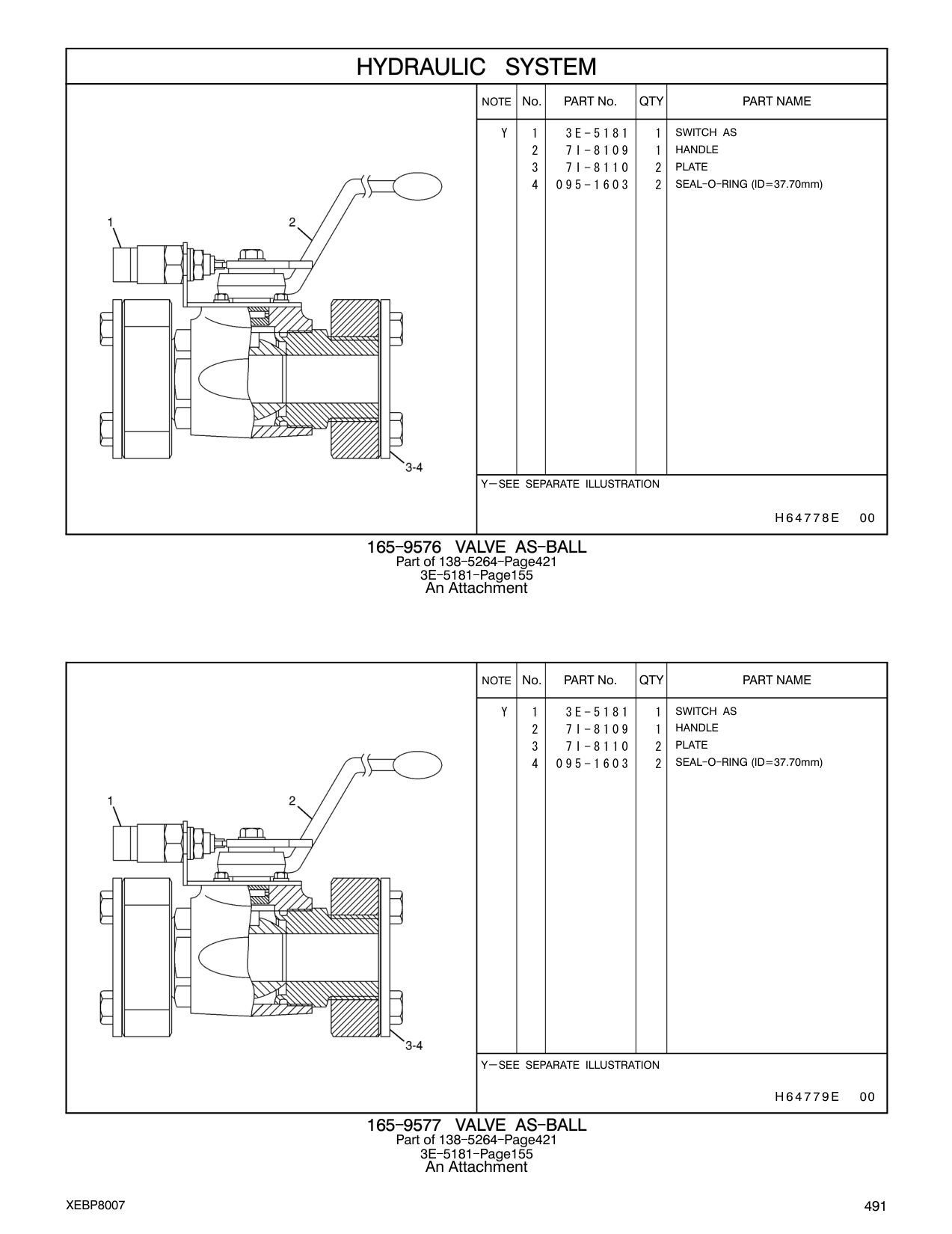 3E-5181 SWITCH AS CAT parts manual diagram