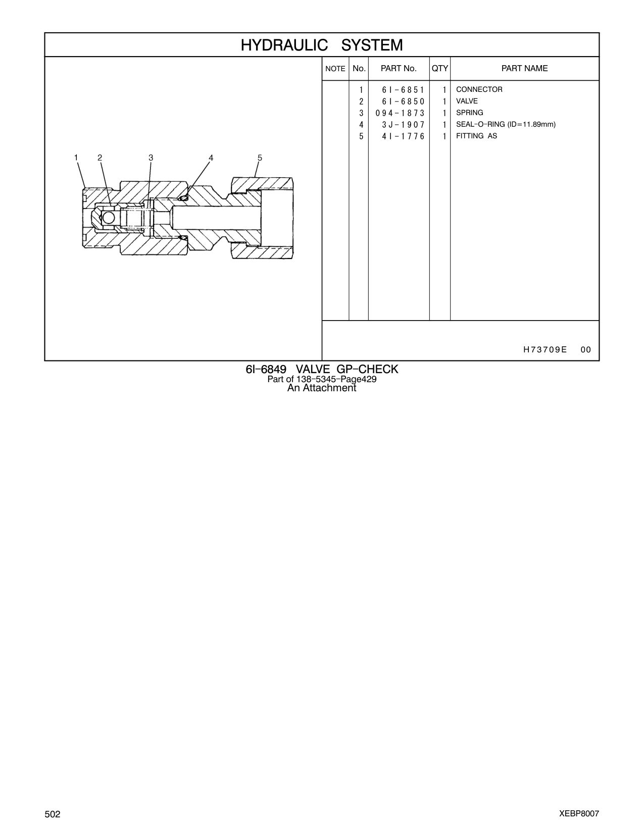 6I-6851 CONNECTOR CAT parts manual diagram