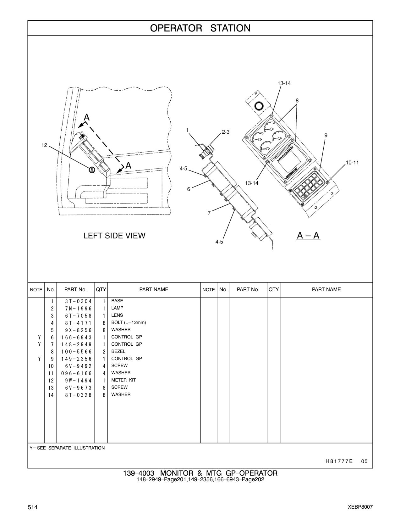 166-6943 CONTROL GP CAT parts manual diagram