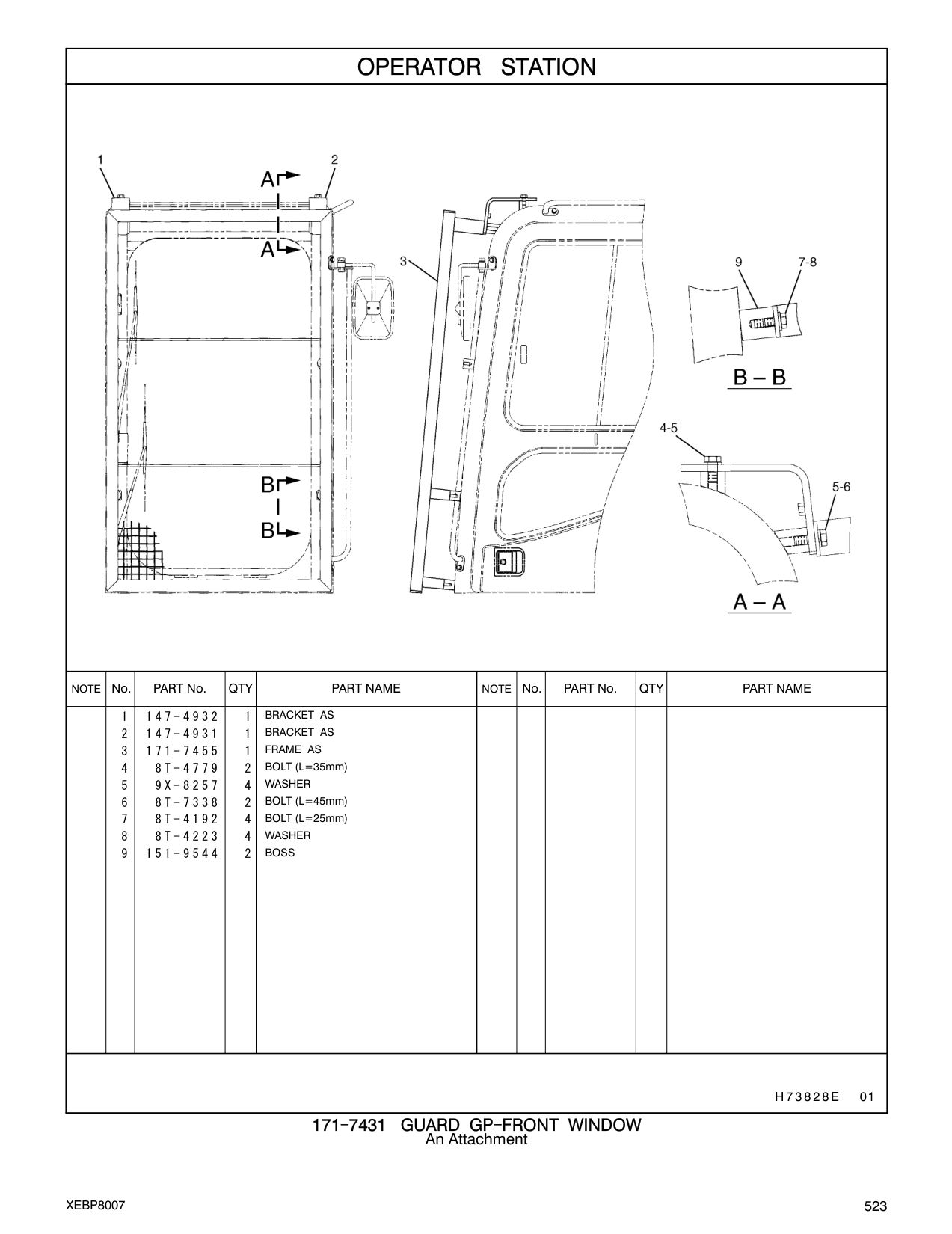 171-7455 FRAME AS CAT parts manual diagram