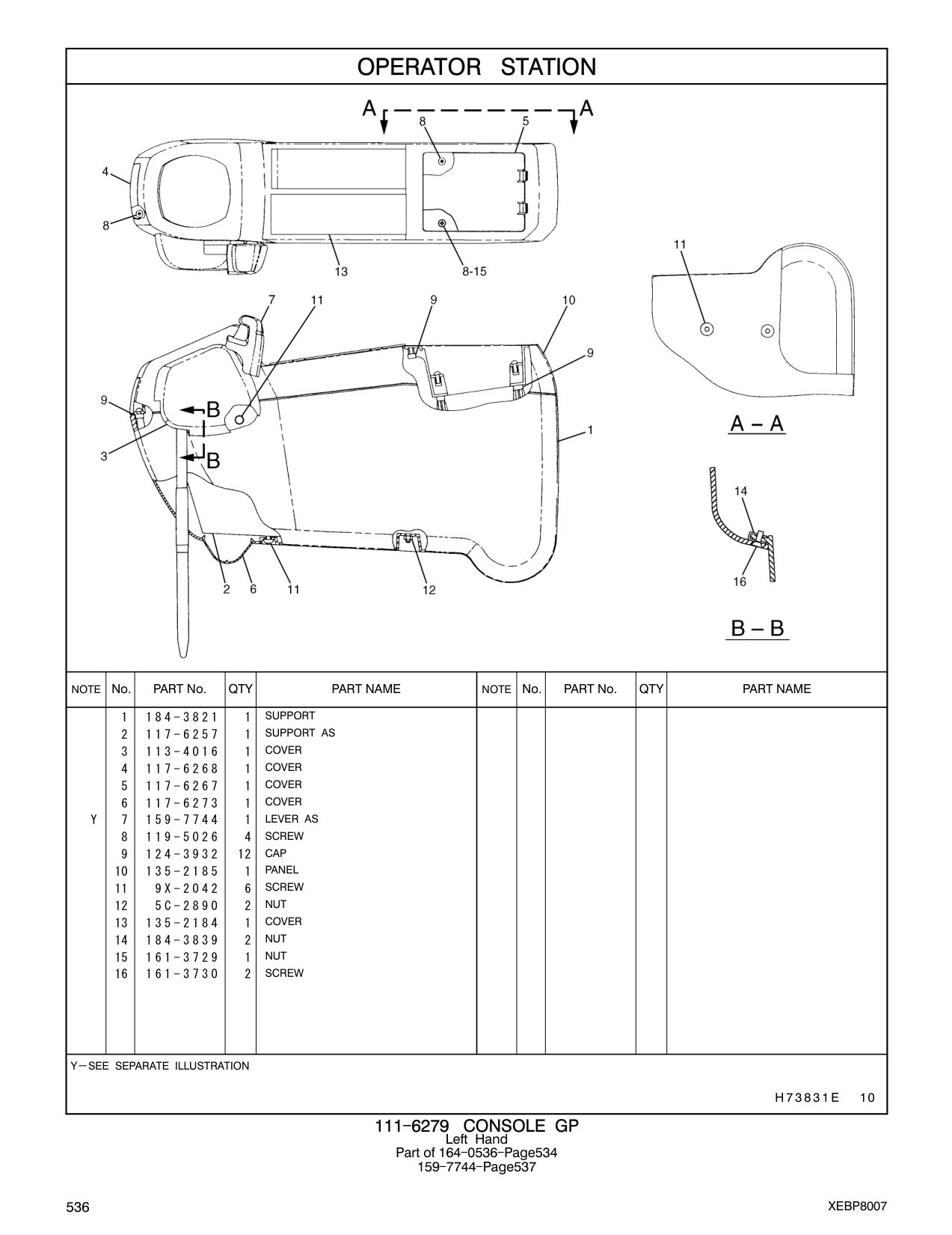184-3839 NUT CAT parts manual diagram