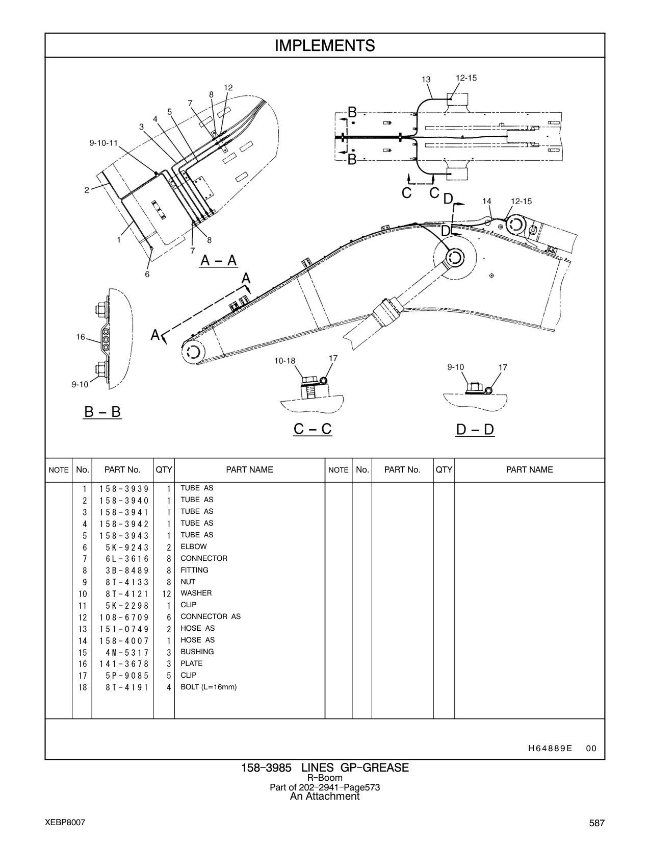 158-3940 TUBE AS CAT parts manual diagram