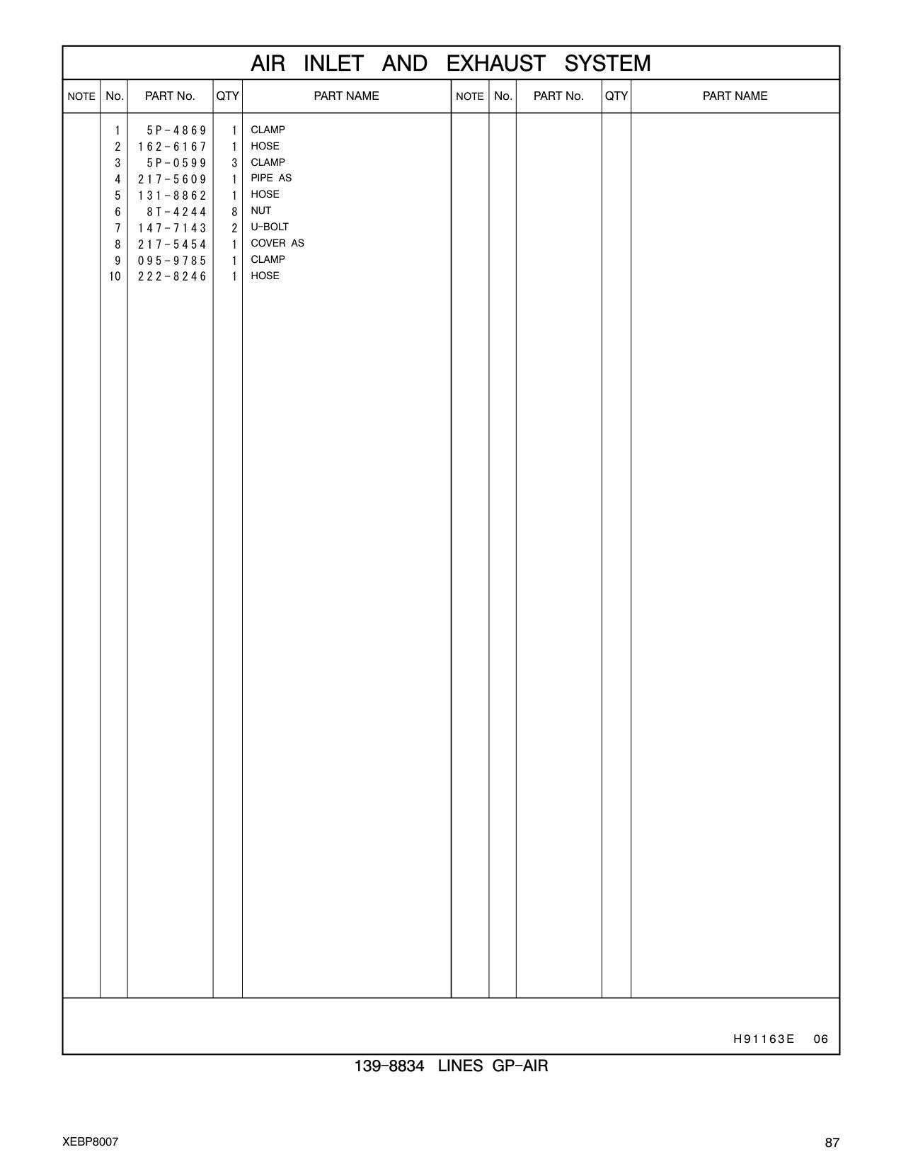 095-9785 CLAMP CAT parts manual diagram