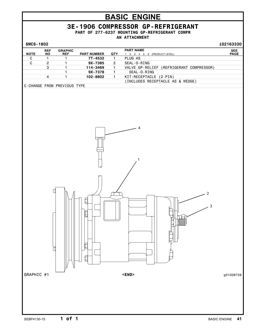 114-3469 VALVE GP-RELIEF (REFRIGERANT COMPRESSOR) CAT parts manual diagram