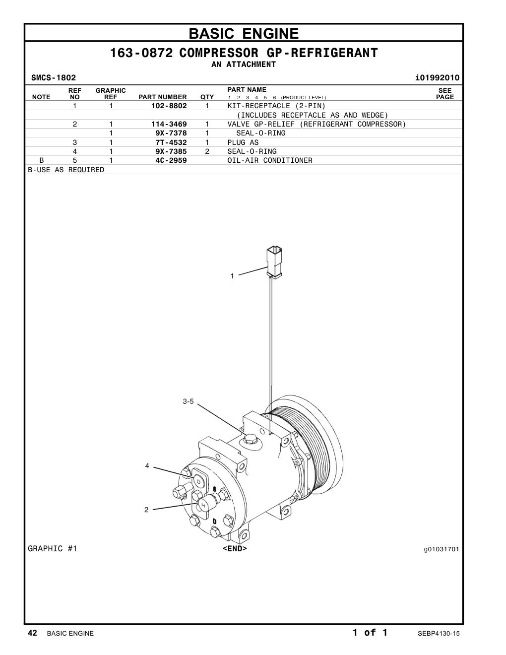 9X-7385 SEAL-O-RING CAT parts manual diagram