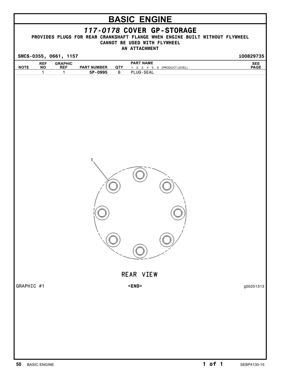 5P-0995 PLUG-SEAL CAT parts manual diagram