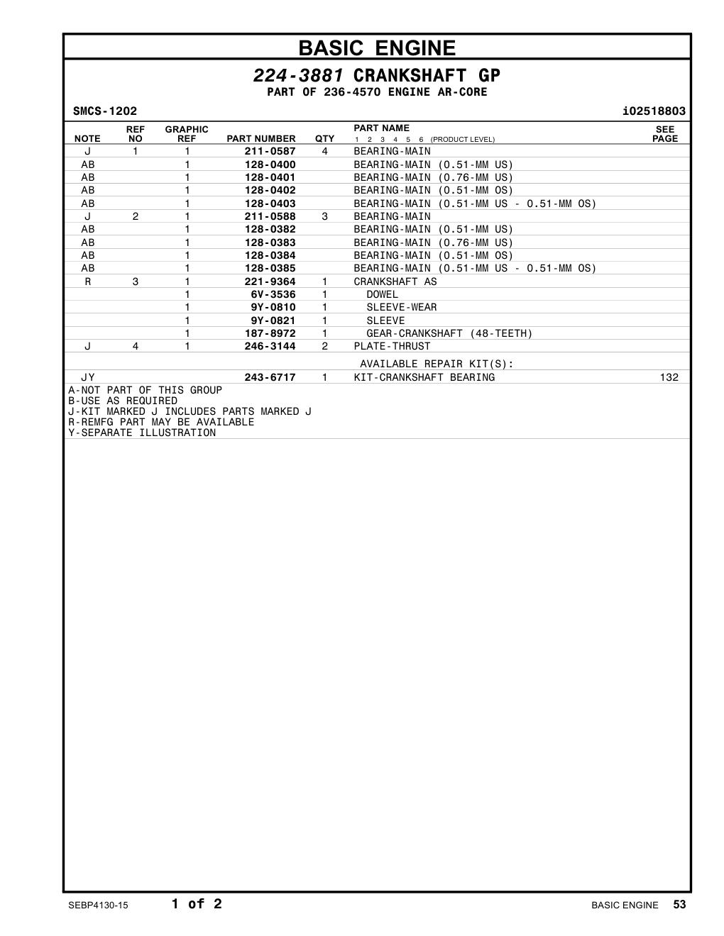 9Y-0821 SLEEVE CAT parts manual diagram