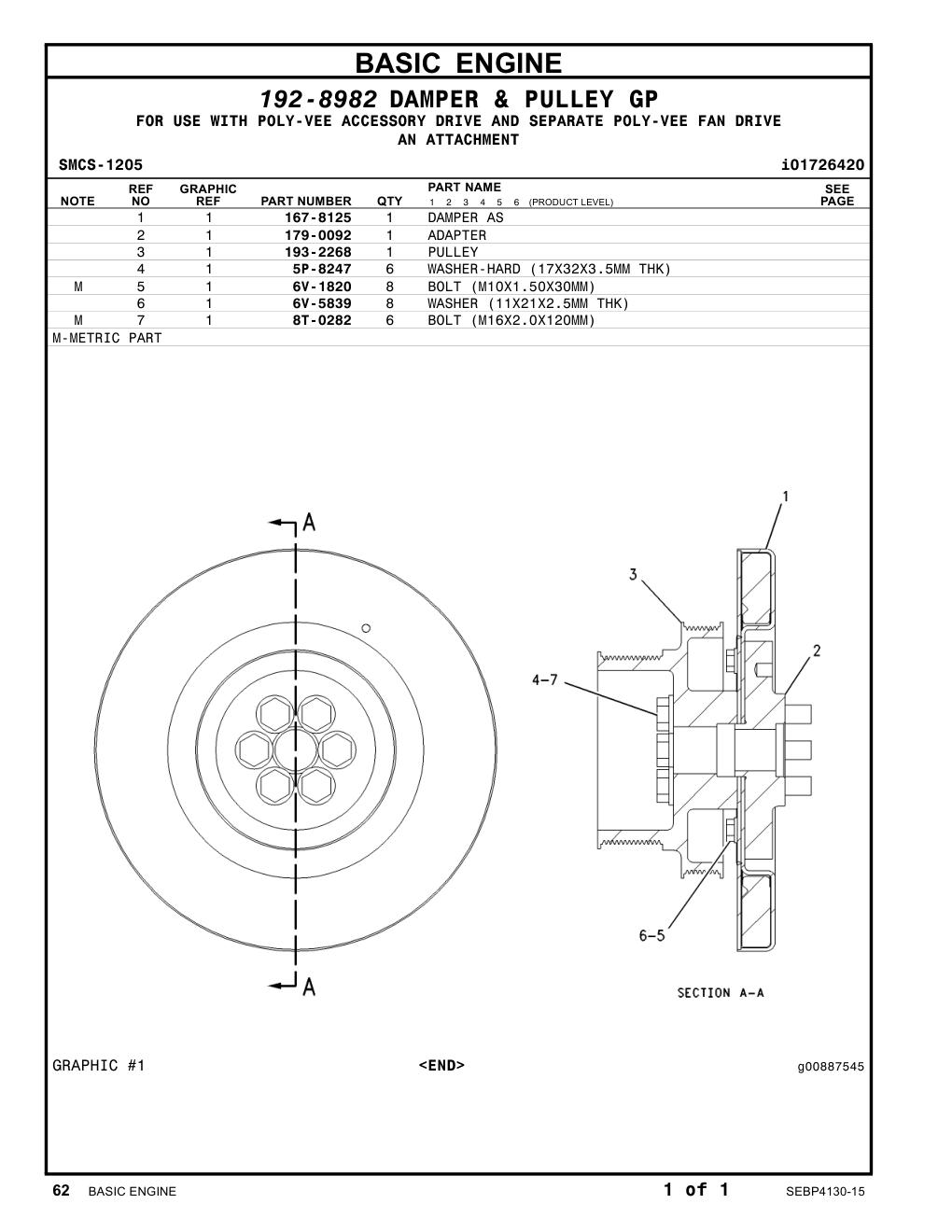 193-2268 PULLEY CAT parts manual diagram