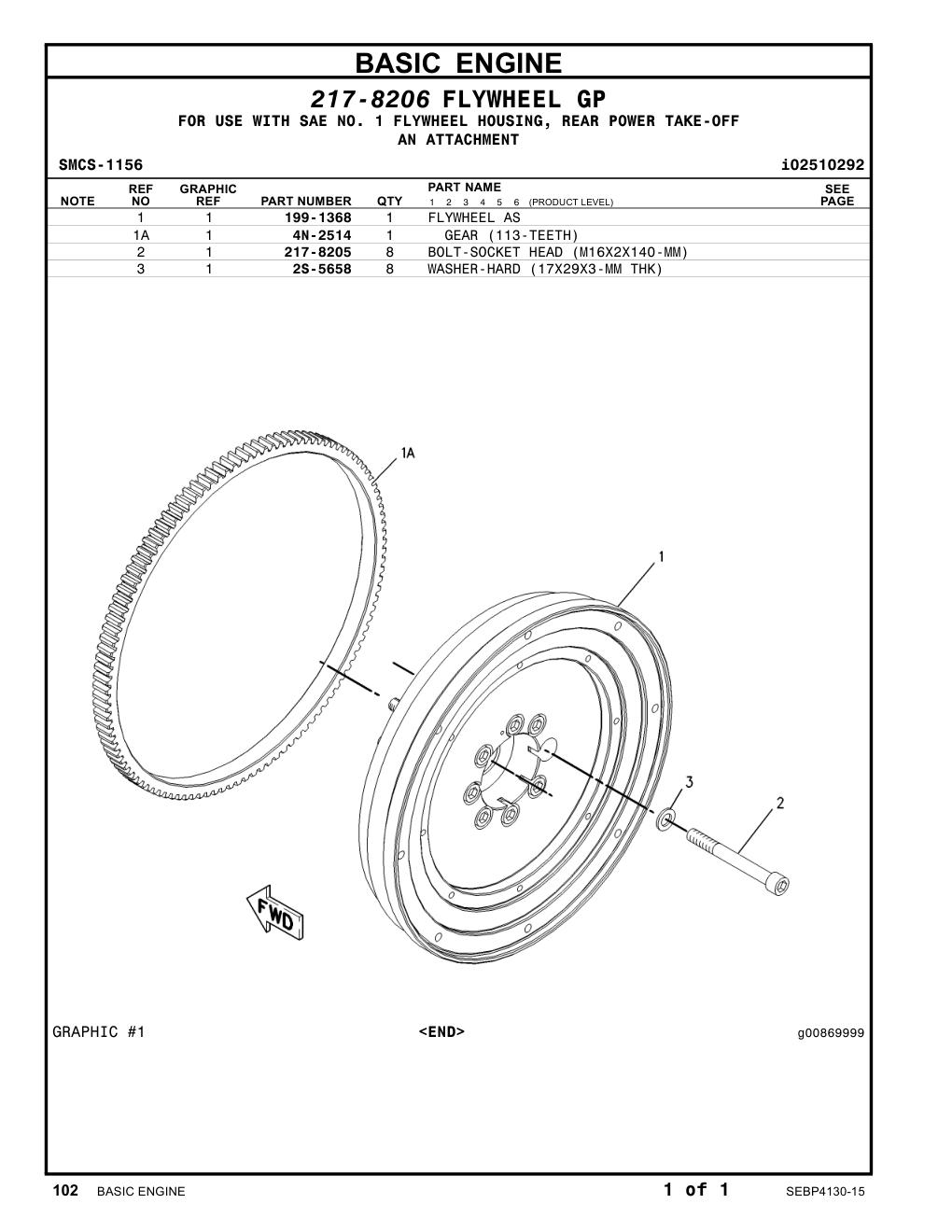 217-8205 BOLT-SOCKET HEAD (M16X2X140-MM) CAT parts manual diagram