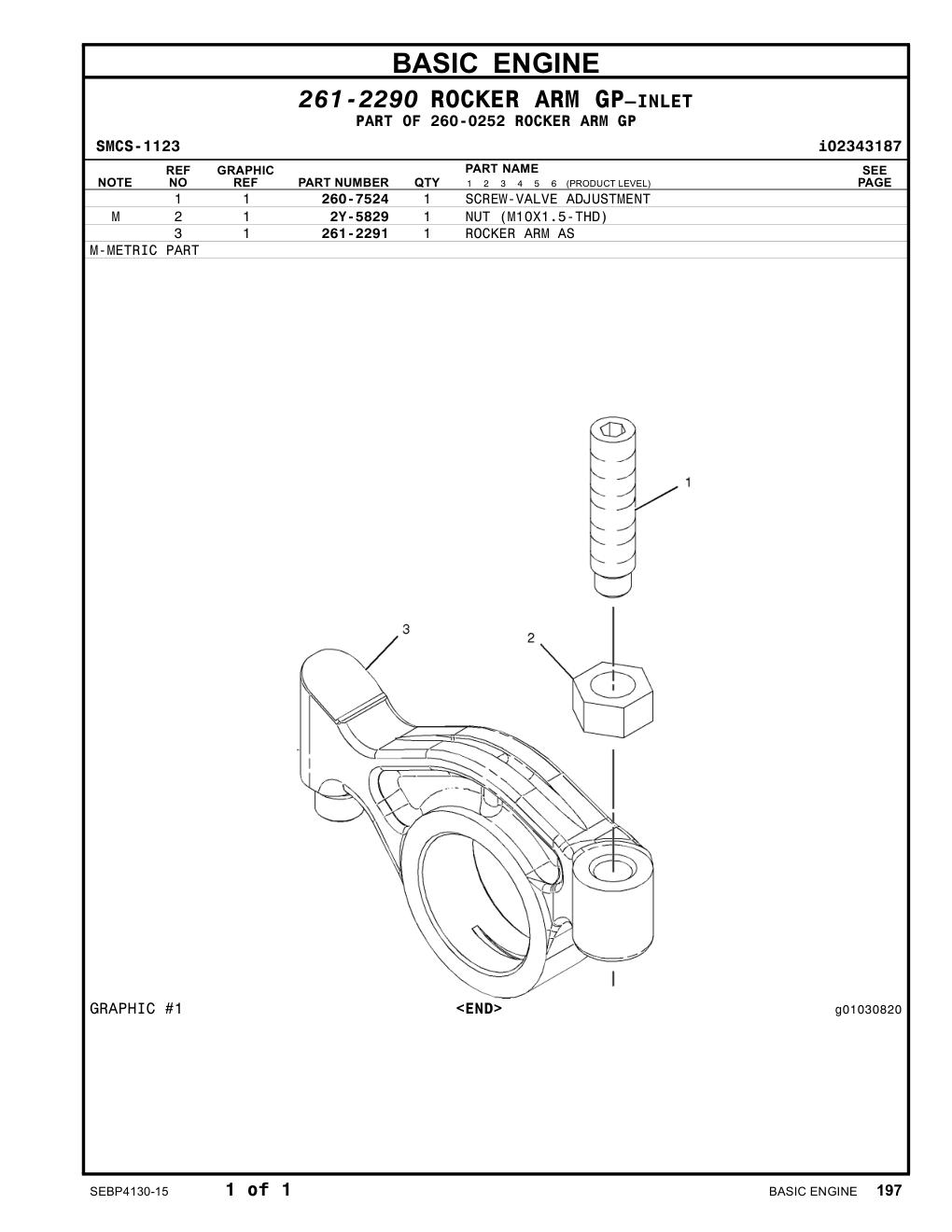 260-7524 SCREW-VALVE ADJUSTMENT CAT parts manual diagram