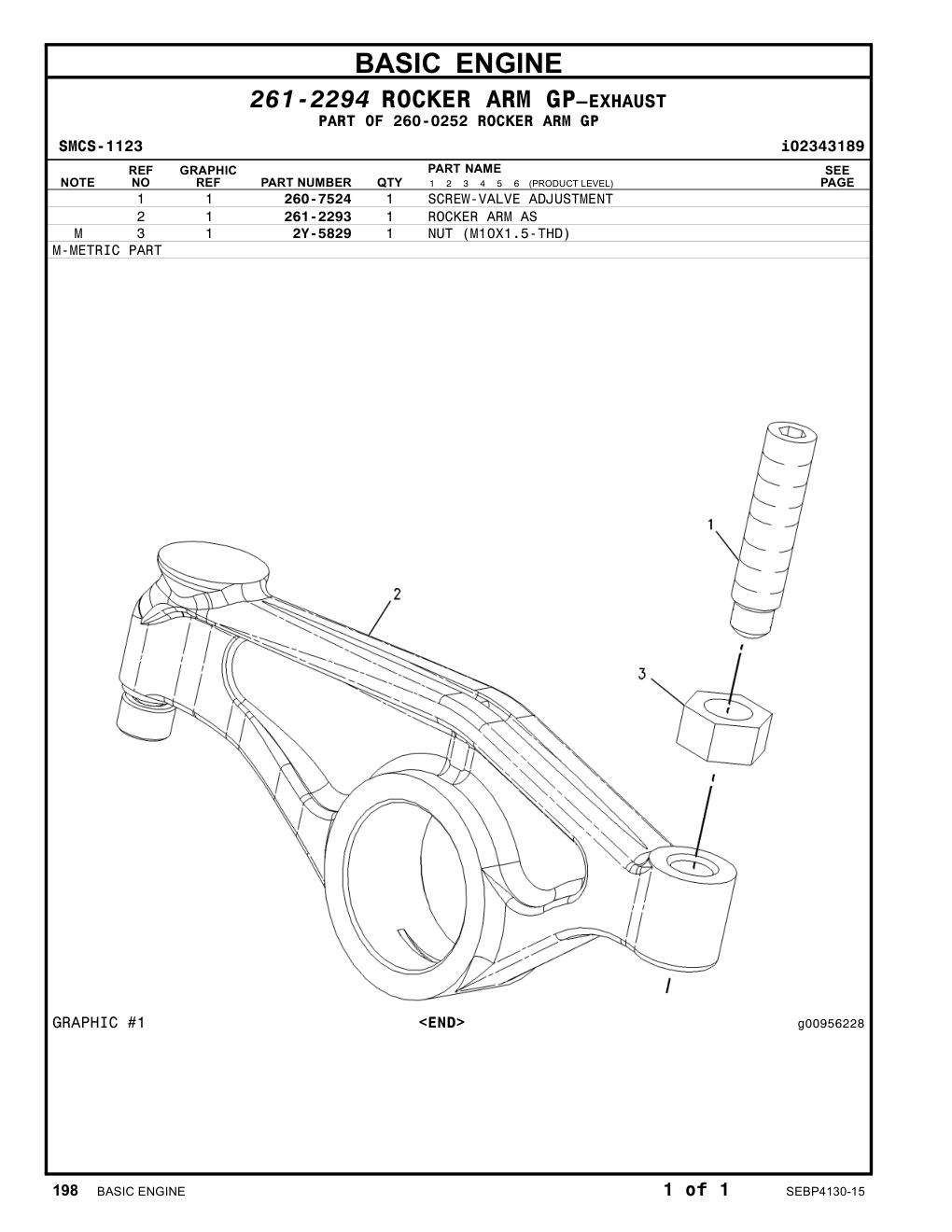 261-2293 ROCKER ARM AS CAT parts manual diagram