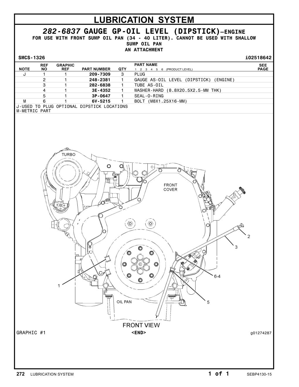 248-2381 GAUGE AS-OIL LEVEL (DIPSTICK) (ENGINE) CAT parts manual diagram