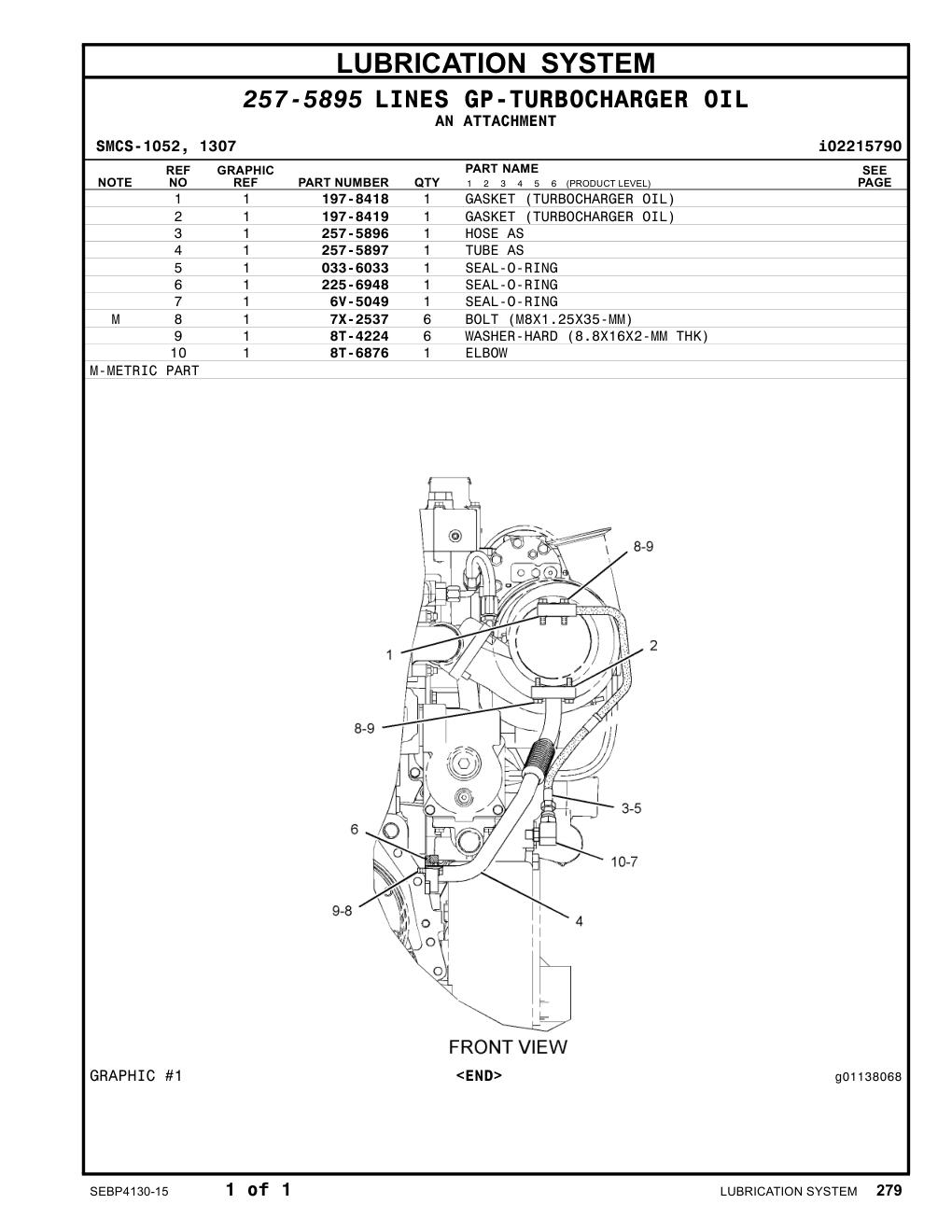 257-5896 HOSE AS CAT parts manual diagram