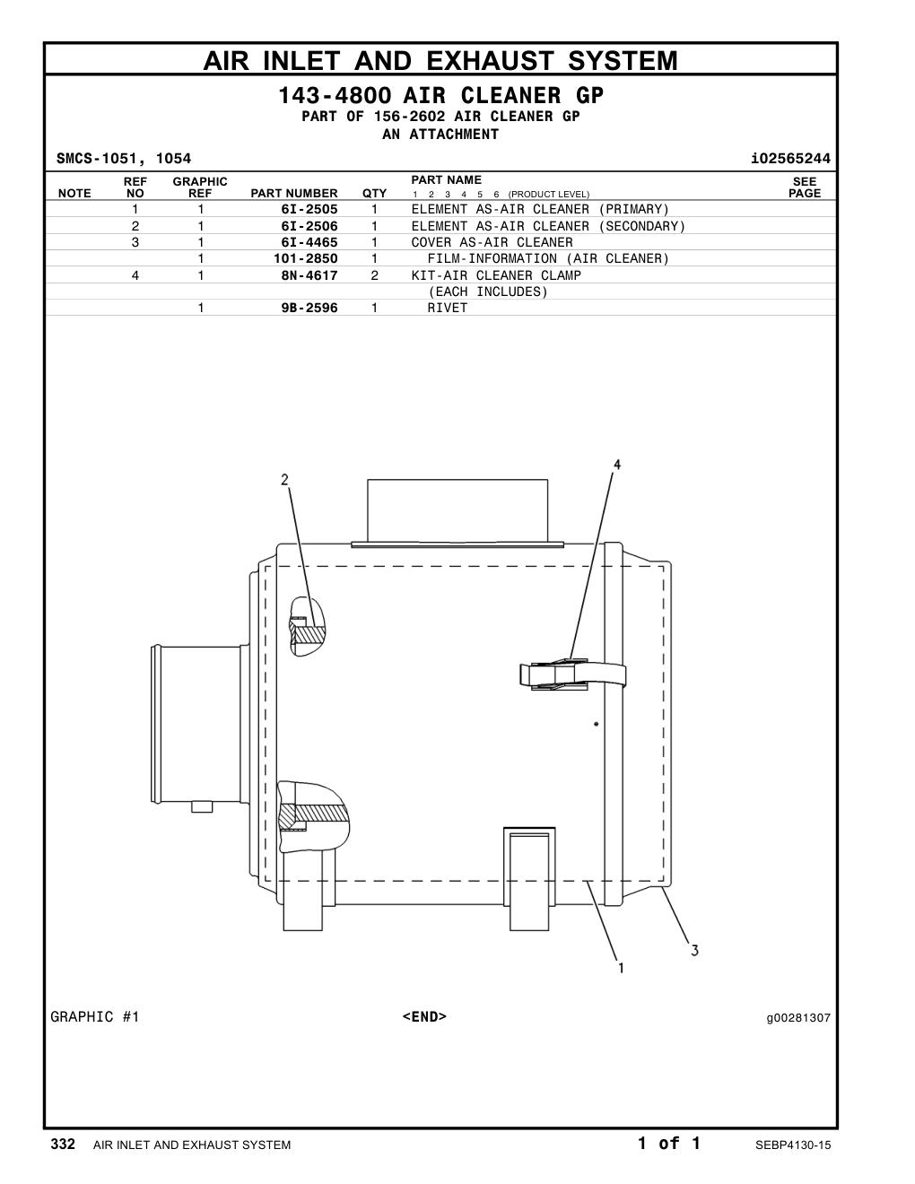 6I-2506 ELEMENT AS-AIR CLEANER (SECONDARY) CAT parts manual diagram