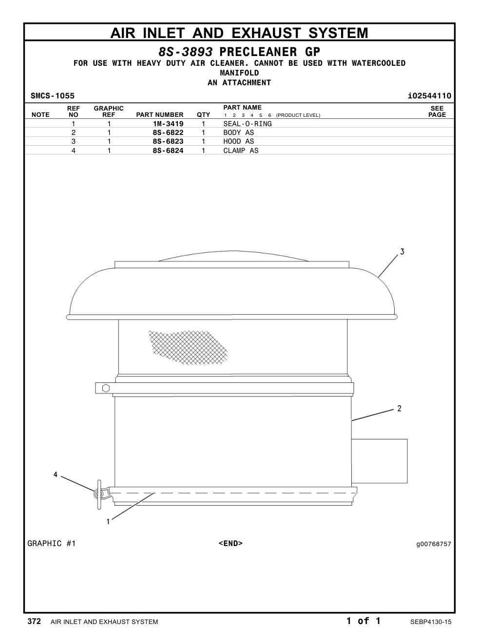 8S-6822 BODY AS CAT parts manual diagram