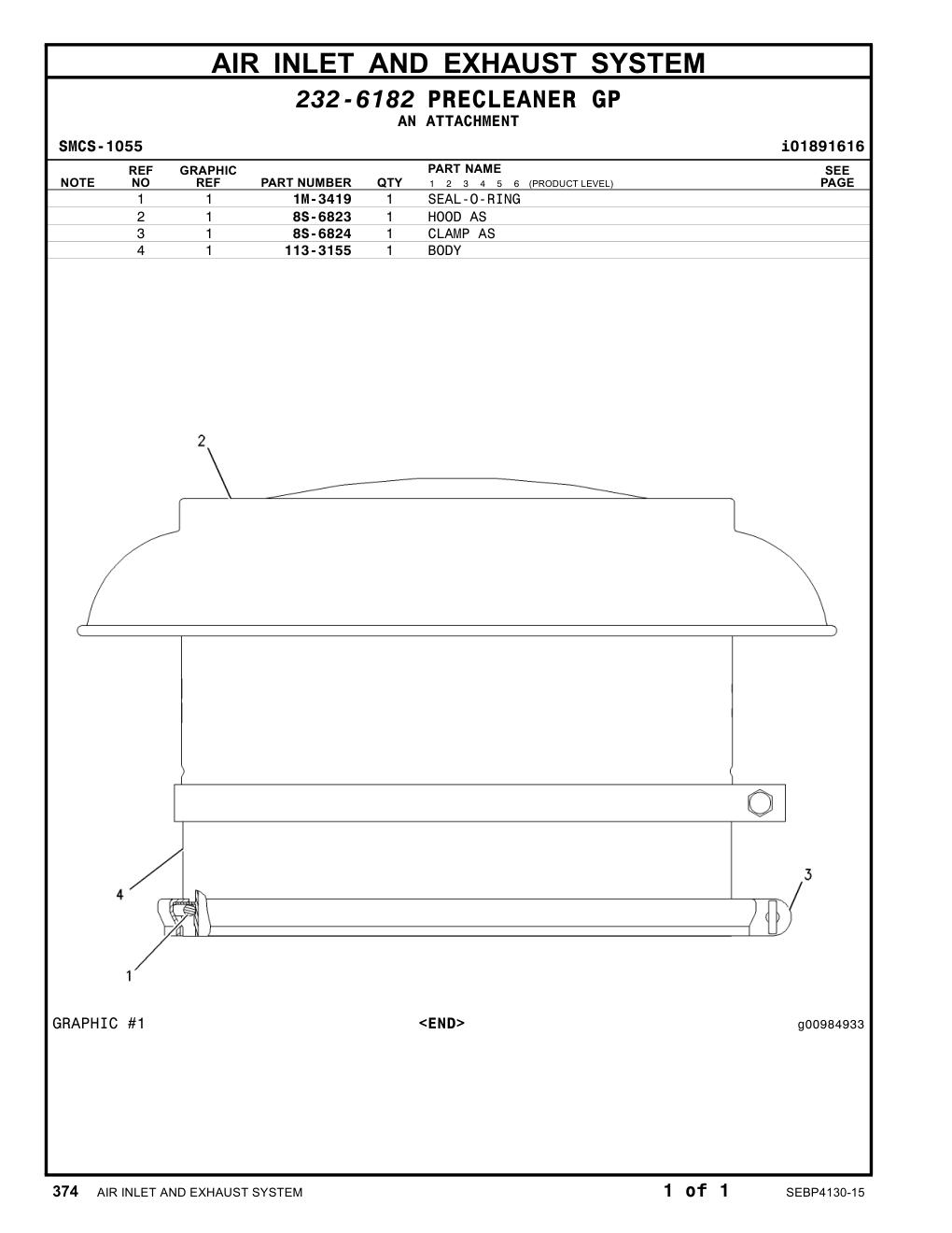 113-3155 BODY CAT parts manual diagram
